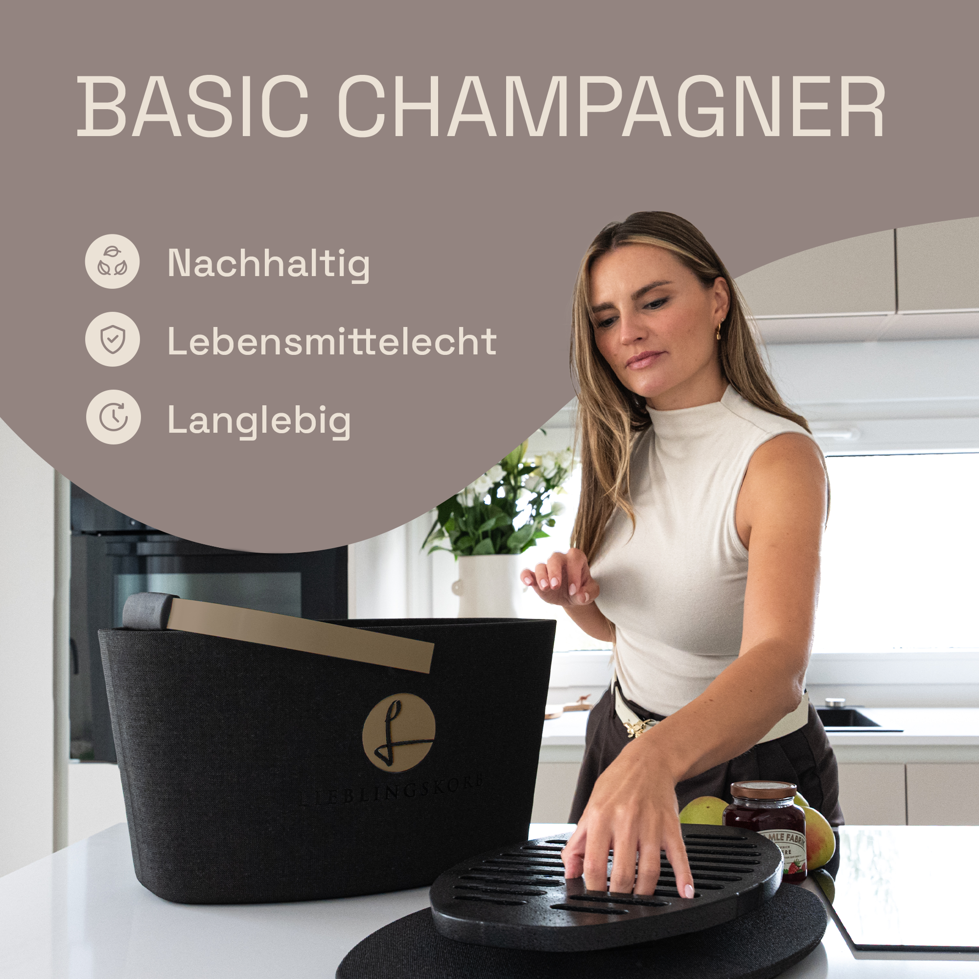 Basic deep black champagner
