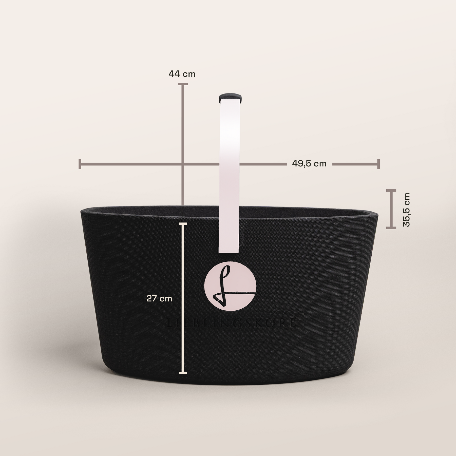LIEBLINGSKORB Basic deep black pastellrosa
