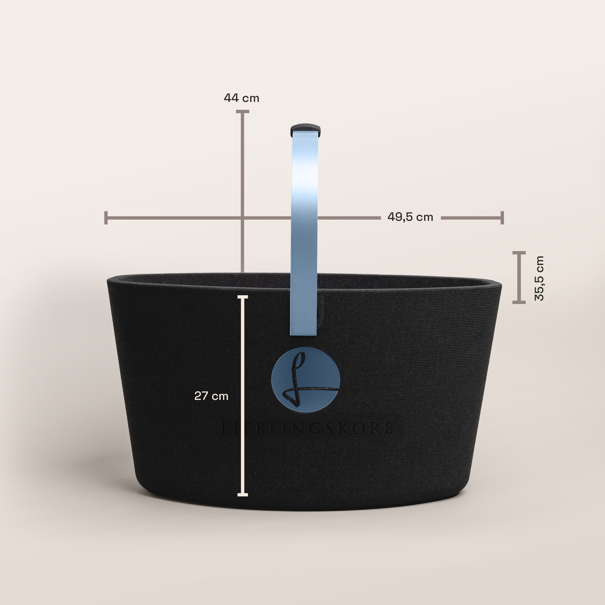 LIEBLINGSKORB® Basic deep black nordic blue