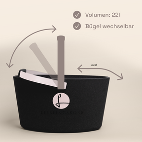 LIEBLINGSKORB Basic deep black pastellrosa