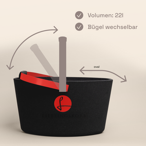 LIEBLINGSKORB Basic deep black strawberry red