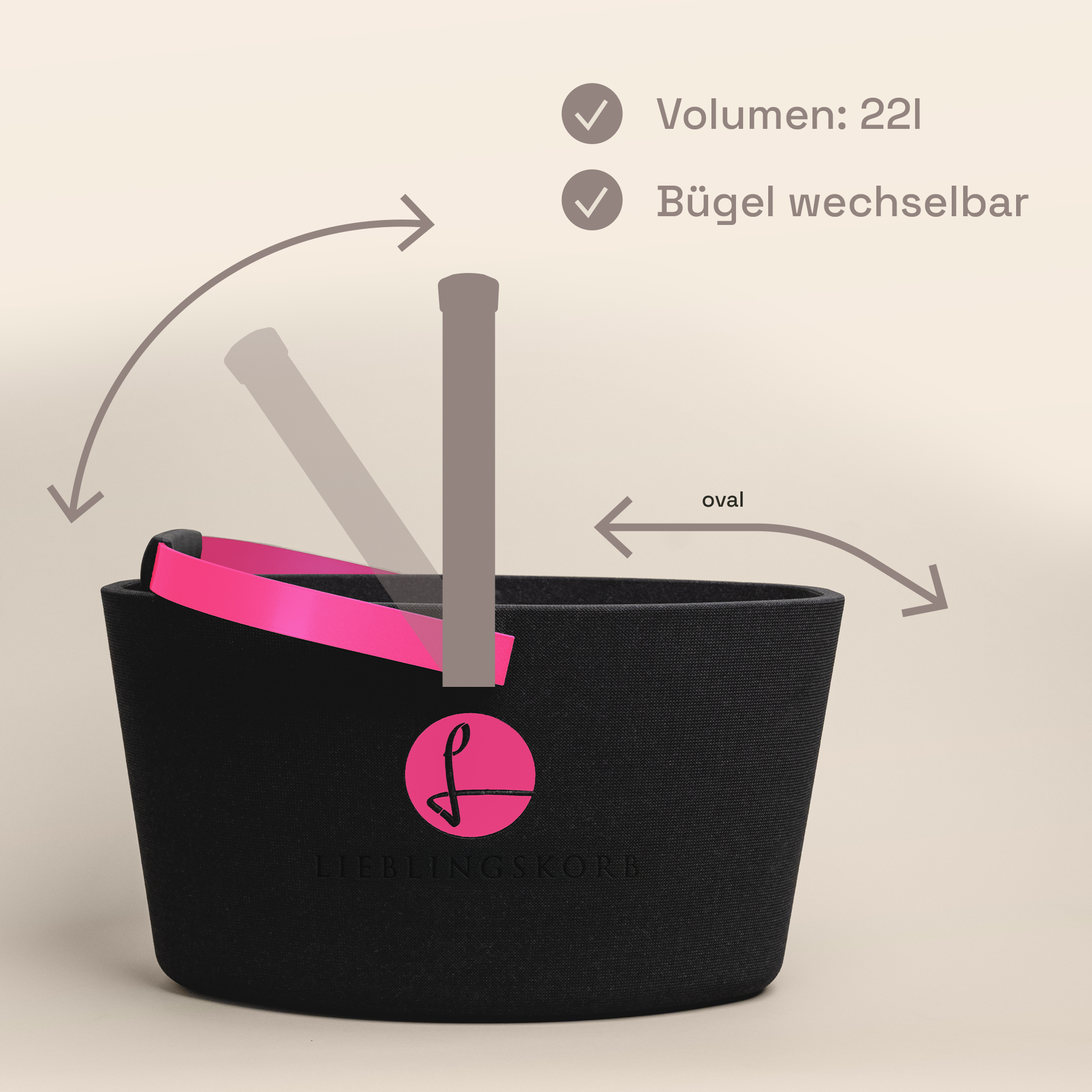 LIEBLINGSKORB® Basic deep black magenta