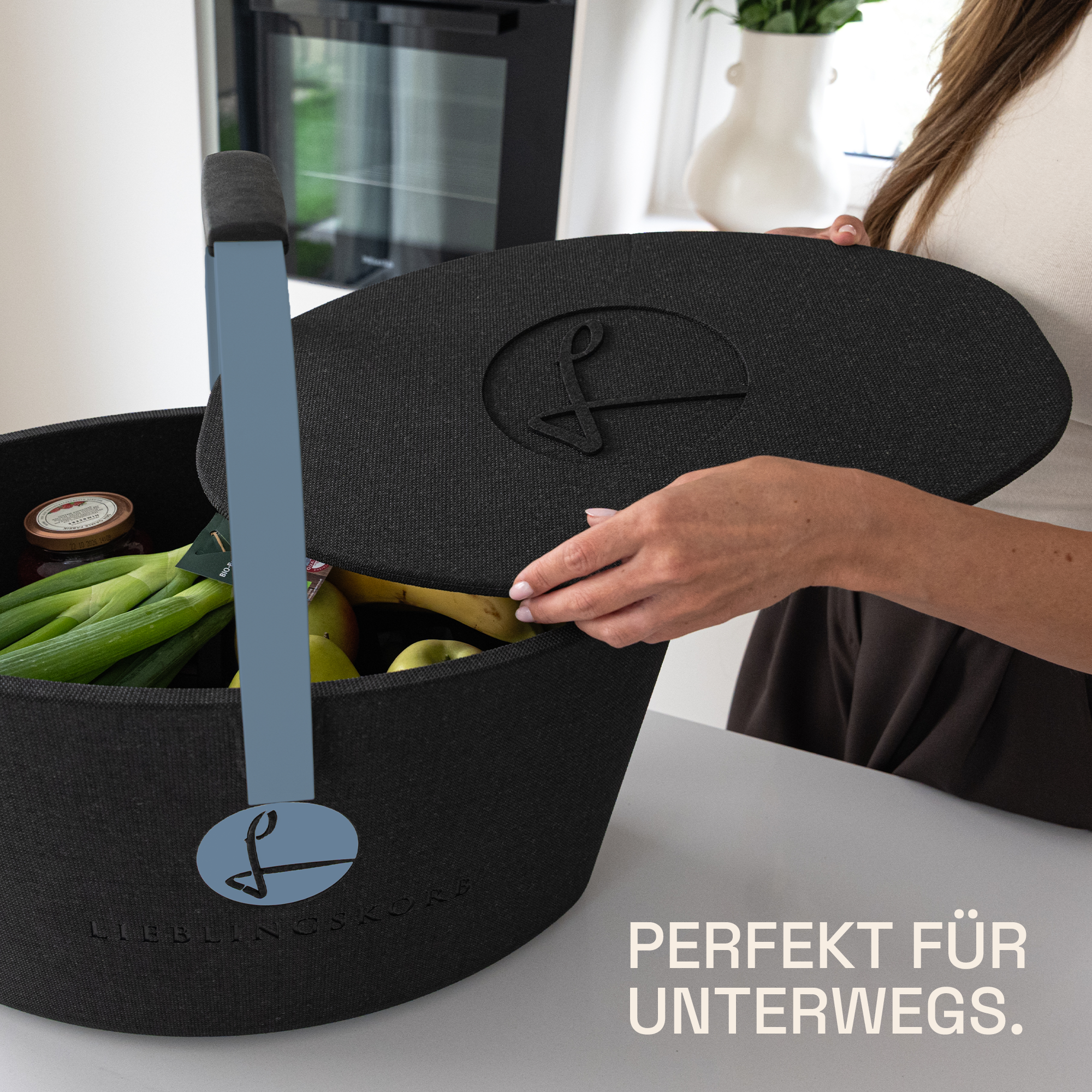 LIEBLINGSKORB® Basic deep black nordic blue