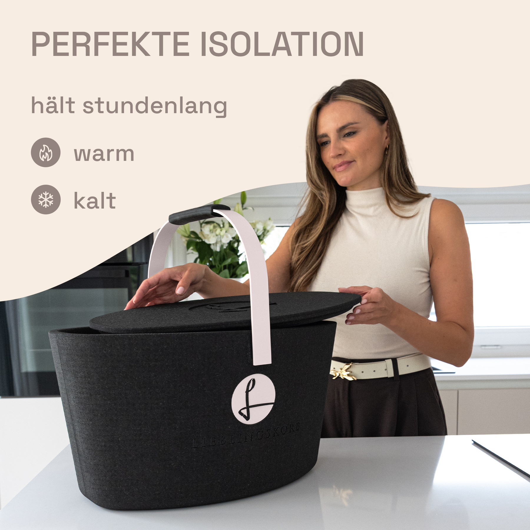 LIEBLINGSKORB Basic deep black pastellrosa