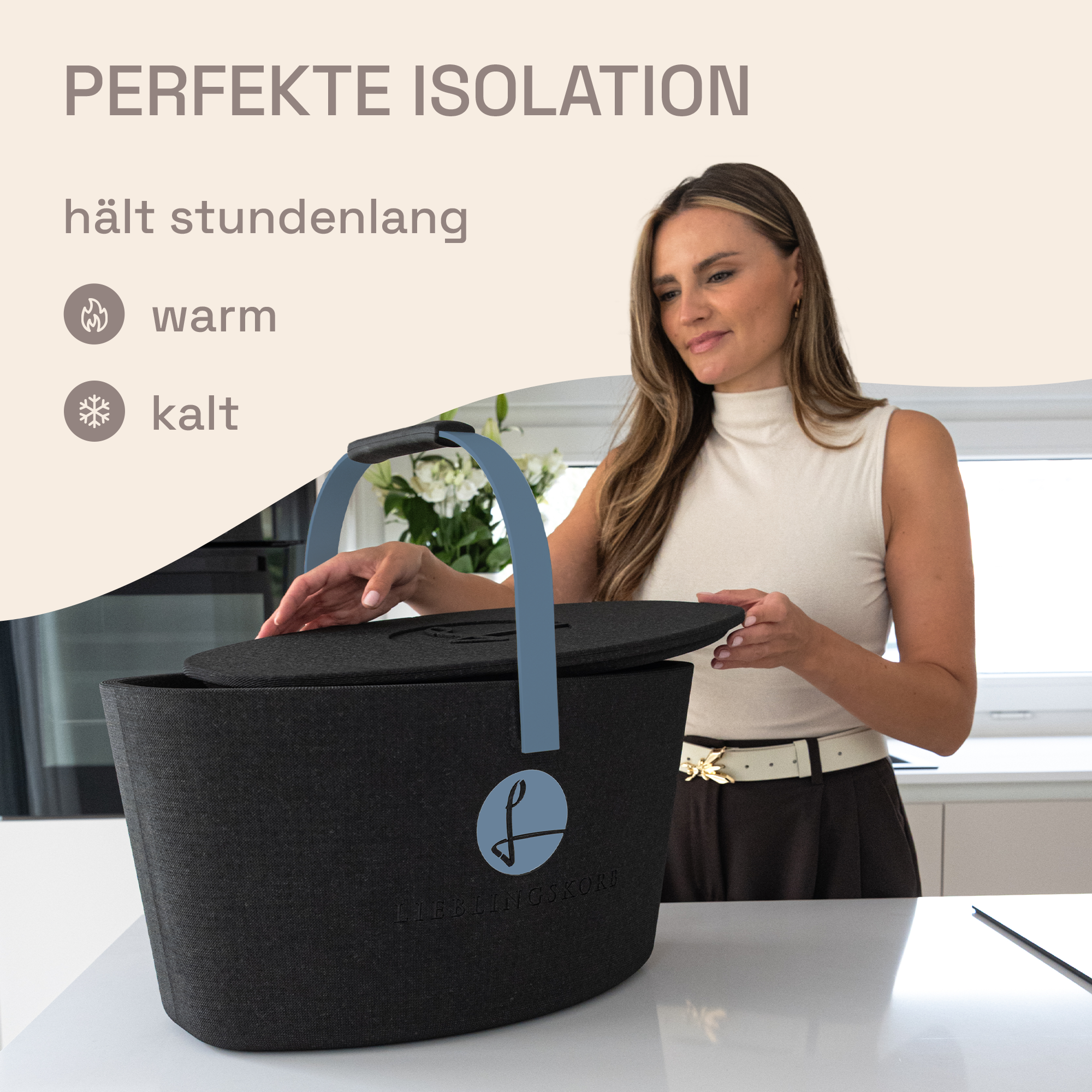 LIEBLINGSKORB® Basic deep black nordic blue