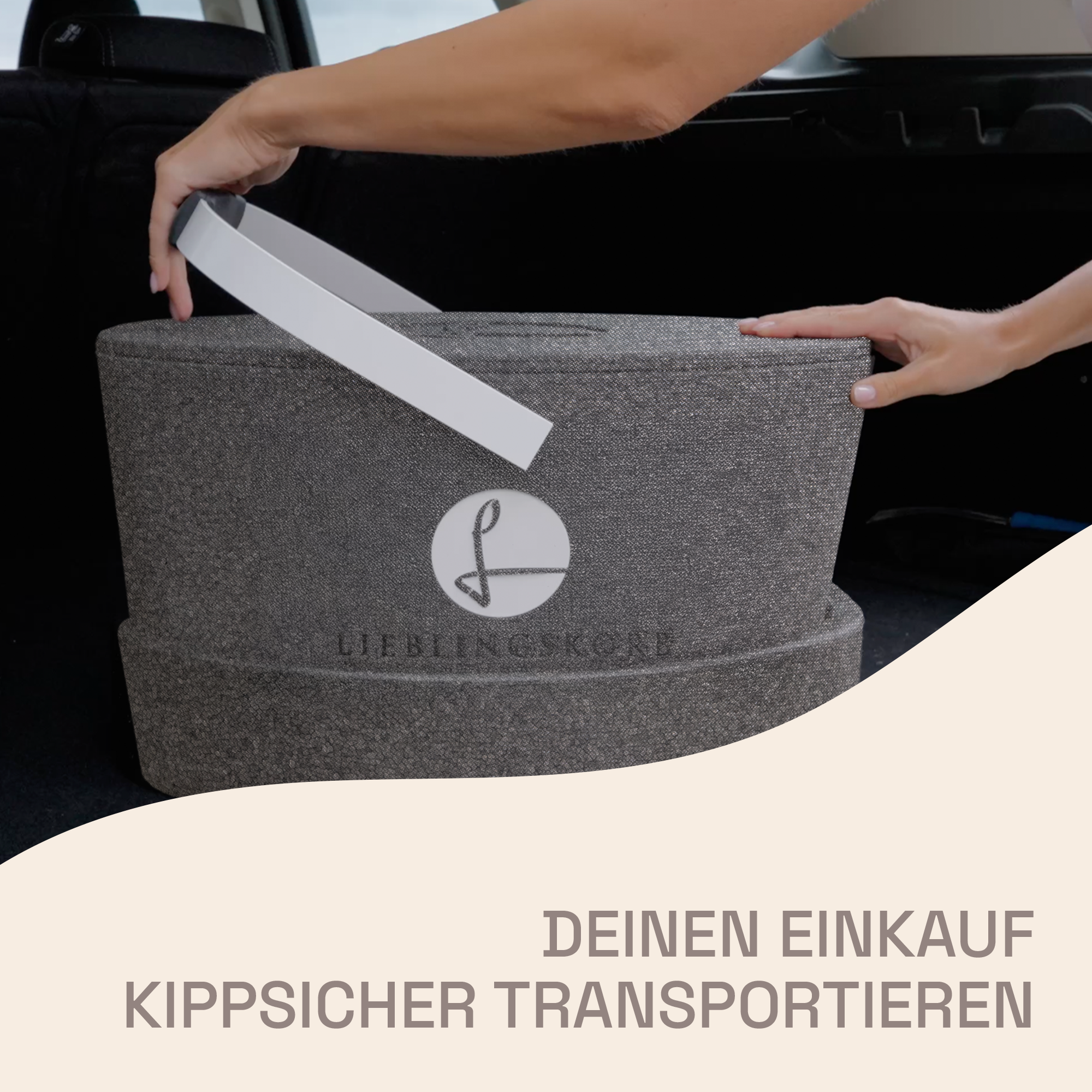 Original LIEBLINGSKORB® oval Transportring silver grey